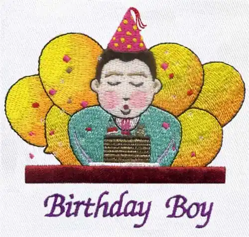 Birthday Boy Embroidery Design Reduced Price