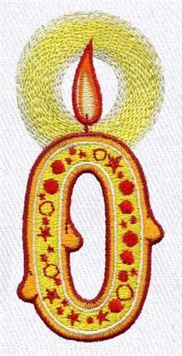 New Arrival Birthday Candle Embroidery Design