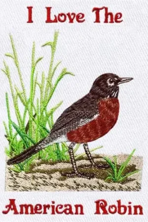 American Robin Embroidery Design Seasonal Sale