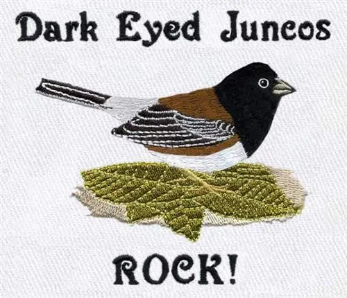 Dark Eyed Junco Embroidery Design Final Sale