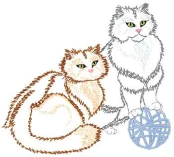 Authentic Persian Cats Embroidery Design