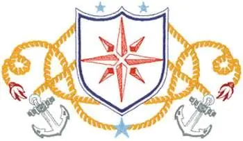 Nautical Shield Embroidery Design Final Sale