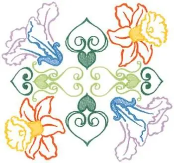 High Quality Floral Wreath Embroidery Design
