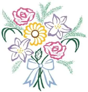 Small Bouquet Embroidery Design Original