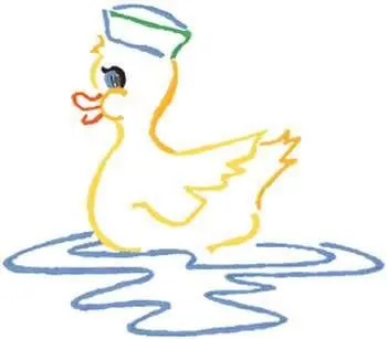Small Duck Outline Embroidery Design Warranty Included