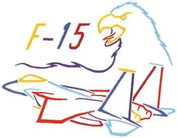 Small F15 Eagle Outline Embroidery Design Cheap
