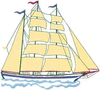 Price Drop Small Clipper Ship Embroidery Design