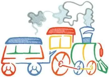 Small Train Embroidery Design Trending