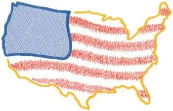 Fresh Stock Small USA Map Embroidery Design