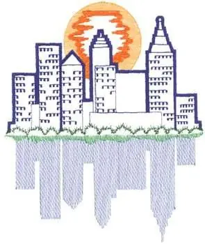 Small Skyline Embroidery Design Low Price
