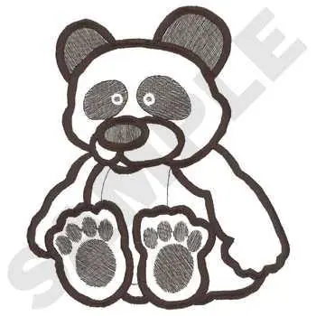 Price Drop Panda Outline Embroidery Design
