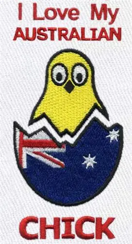 Hot Picks Australian Chick Embroidery Design