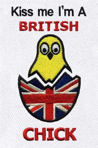 Authentic British Chick Embroidery Design
