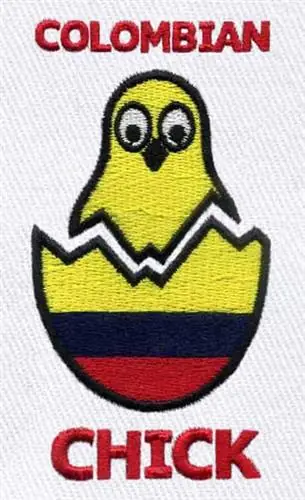 Get Yours Colombian Chick Embroidery Design