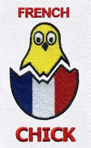 No Minimum Order French Chick Embroidery Design