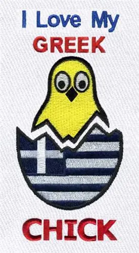 Greek Chick Embroidery Design Buy Online