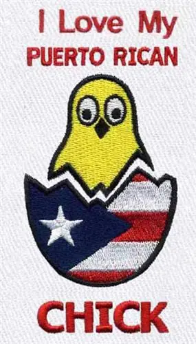 Crafted Puerto Rican Chick Embroidery Design