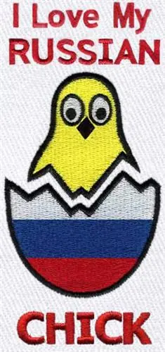 Russian Chick Embroidery Design Crafted