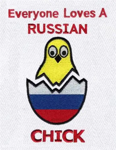 Russian Chick Embroidery Design Worldwide Shipping