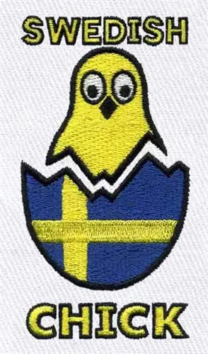 Crafted Swedish Chick Embroidery Design