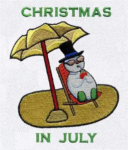 Snowman on the Beach Embroidery Design Place Order