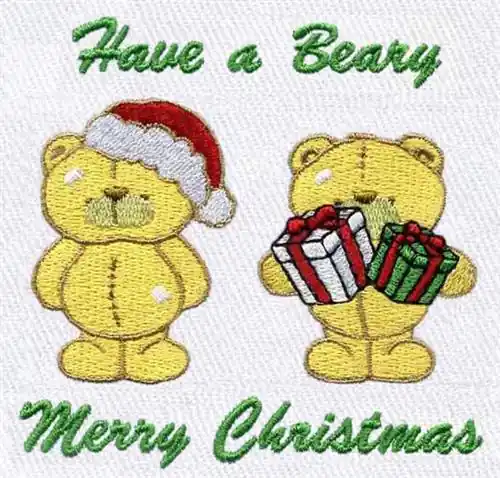 Time-Limited Christmas Bear Embroidery Design