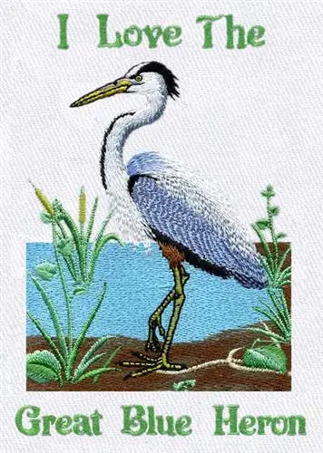 Exclusive Great Blue Heron Embroidery Design