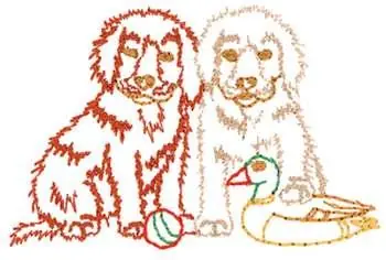 While Supplies Last Puppies With Toys Embroidery Design