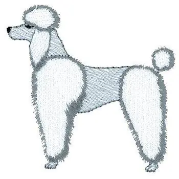 Poodle Embroidery Design Original