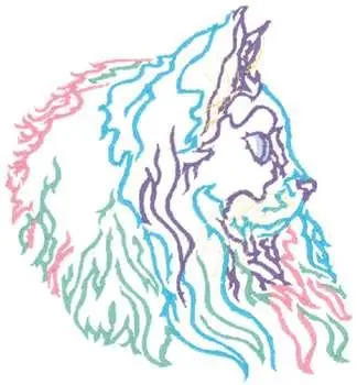 Bulk Order Long Haired Cat Outline Embroidery Design