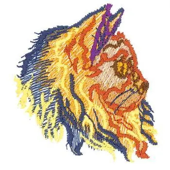 Wholesale Long Haired Cat Face Embroidery Design