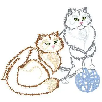 Fresh Stock Large Persian Cats Embroidery Design