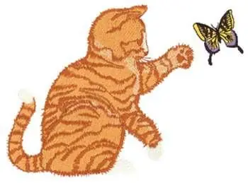 Kitty & Butterfly Embroidery Design Seasonal Sale