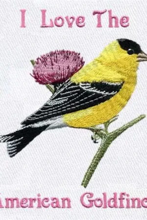 American Goldfinch Embroidery Design Brand New
