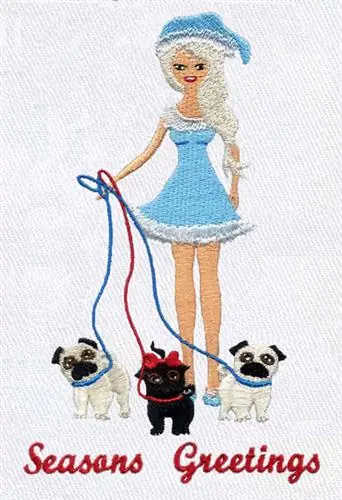 High Quality Seasons Greetings Embroidery Design