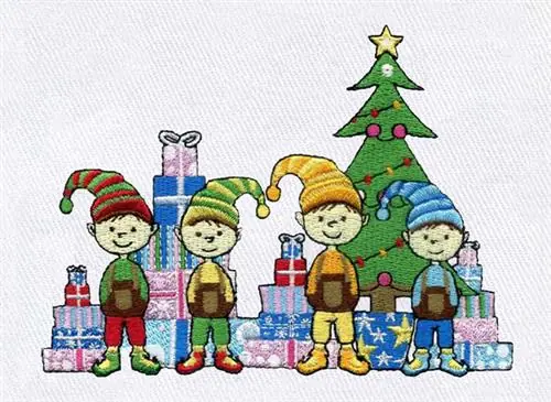Secure Checkout Christmas Elves Embroidery Design