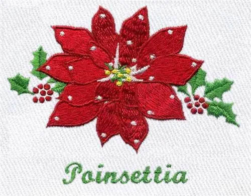 Best Price Christmas Poinsettia Embroidery Design
