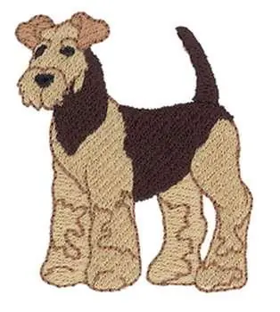 Airedale Terrier Embroidery Design Direct From Factory
