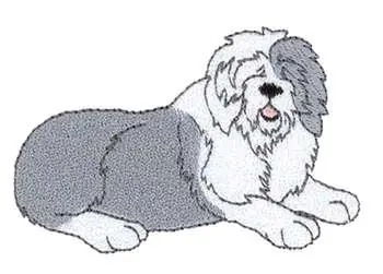 Old English Sheepdog Embroidery Design Warranty Included