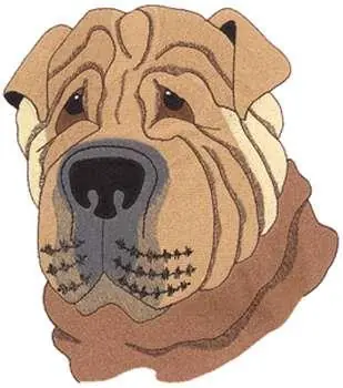 Weekend Sale Shar Pei Head Embroidery Design