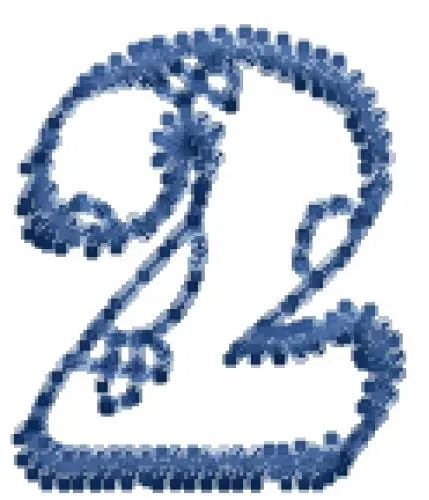 Heartfilled Number 2 Embroidery Design Markdown