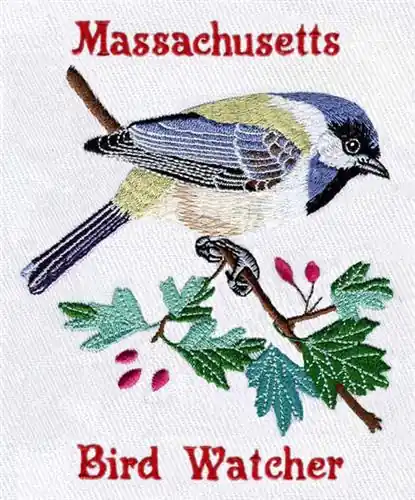 Luxury Black Capped Chickadee Embroidery Design