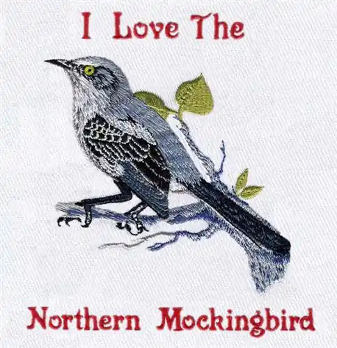 Hot Picks Northern Mockingbird Embroidery Design