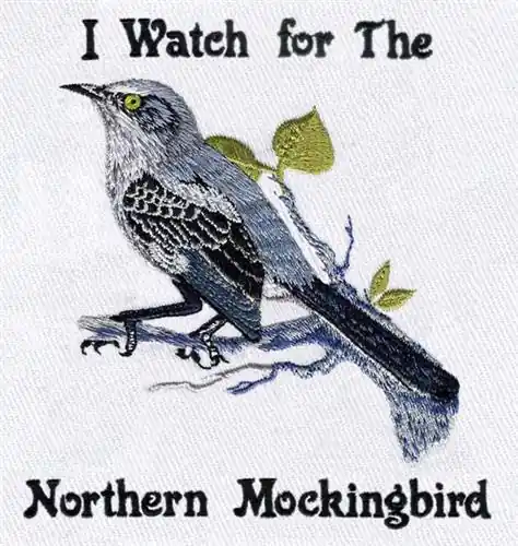 Weekend Sale Northern Mockingbird Embroidery Design