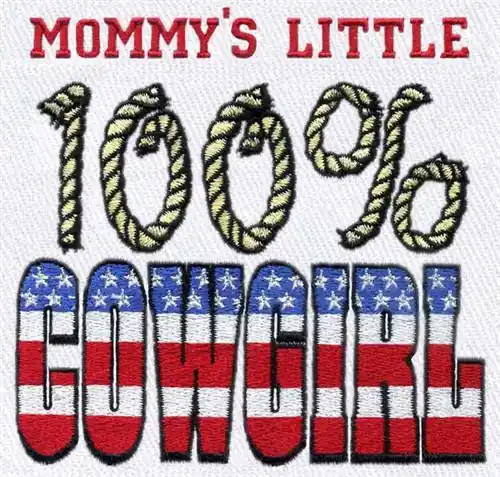 Mommys little Cowgirl Embroidery Design High Quality