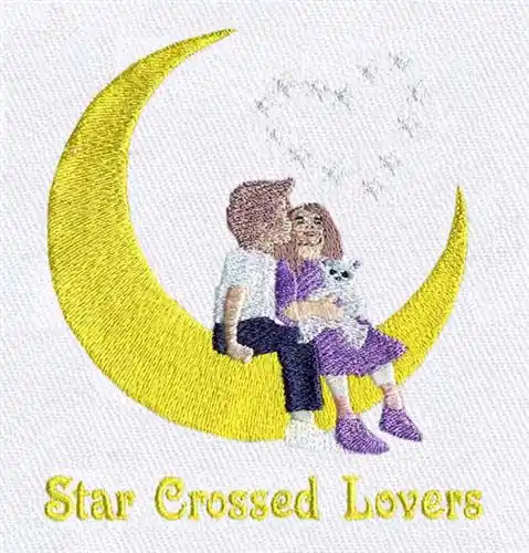 Top Rated Lovers on Moon Embroidery Design