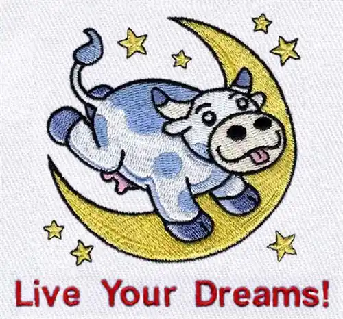 Moon with Cow Embroidery Design Exclusive