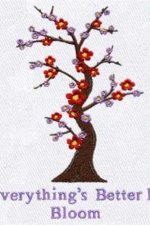 Asian Cherry Blossom Embroidery Design Deal