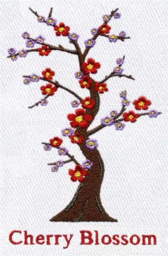 Brand New Asian Cherry Blossom Embroidery Design