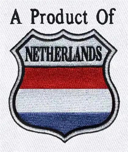 Don’t Miss Out Crest Netherlands Flag Embroidery Design